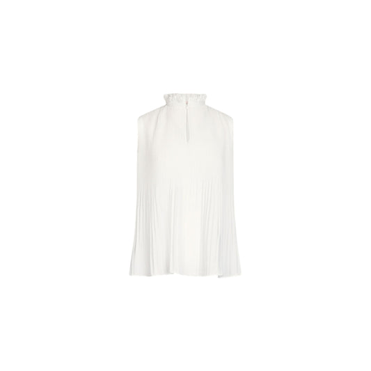 Top Donna in georgette bianco plissé