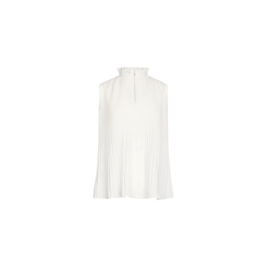 Top Donna in georgette bianco plissé