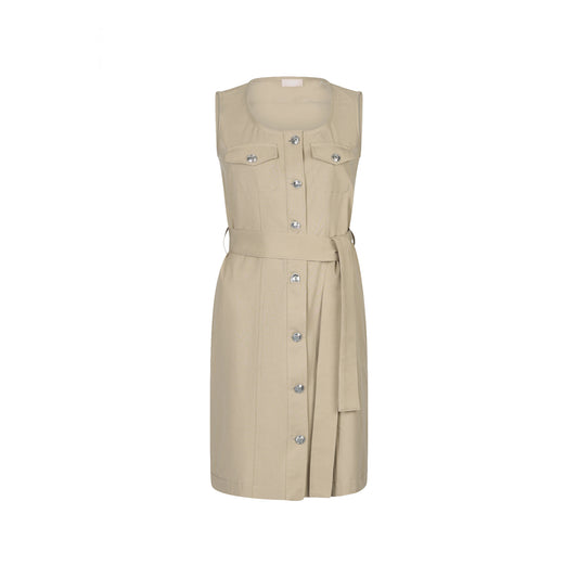 Abito corto Donna in misto cotone Beige