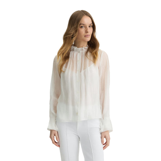 Blusa Donna con sottoveste Bianco modella frontale