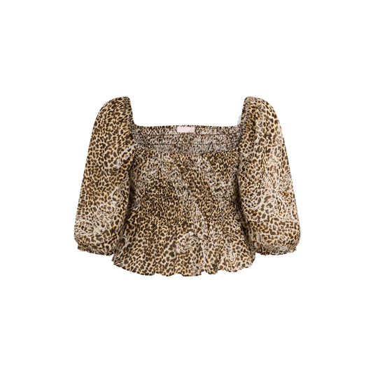 Top Donna con stampa animalier all over