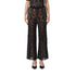 Pantaloni Donna in maglia crochet Nero modella frontale 