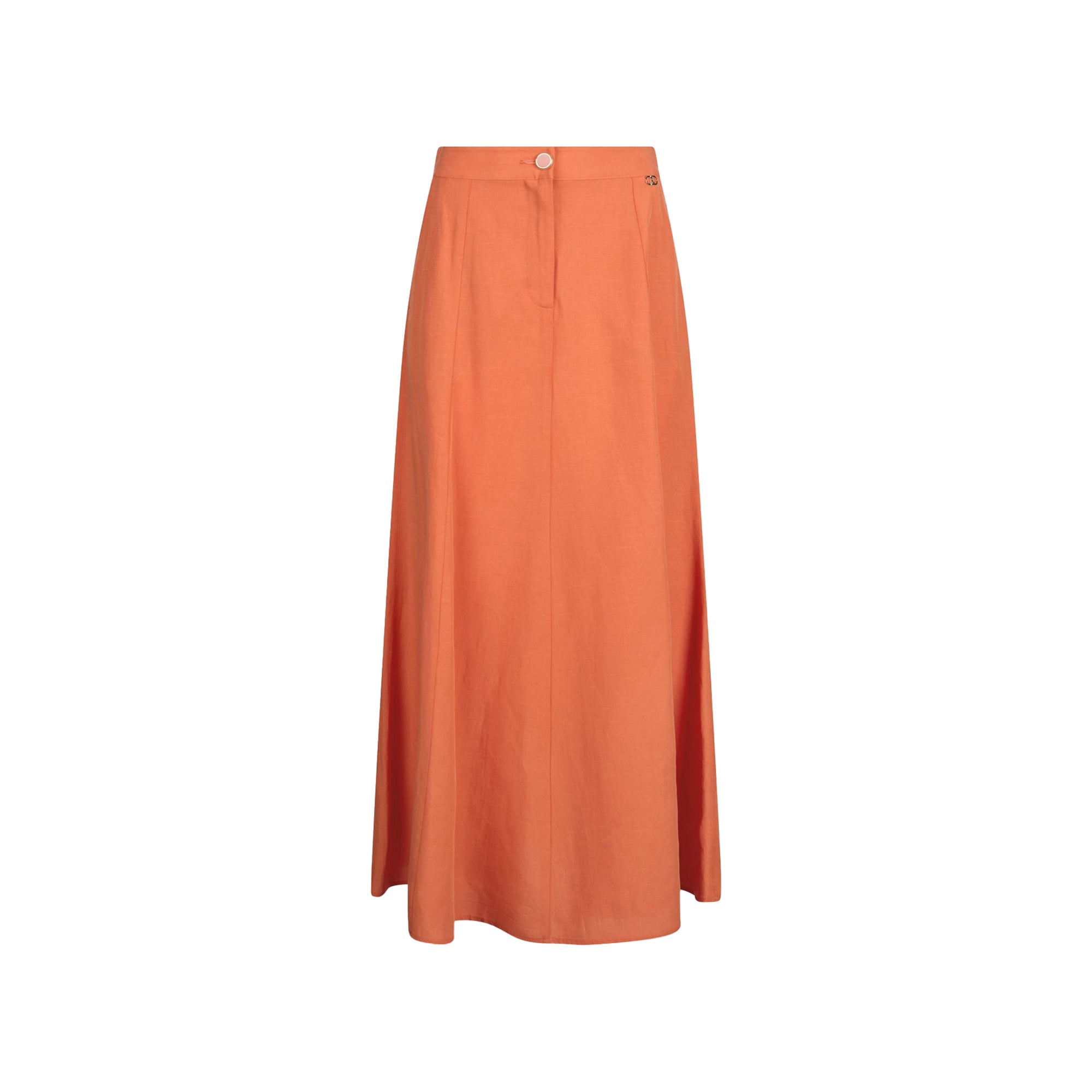 Women's Long Skirt in Orange Linen Blend - Liu Jo | Martini 900