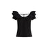 T-shirt Donna con rouches nero