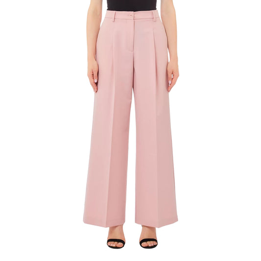 Women's Flare Pants in Solid Pink