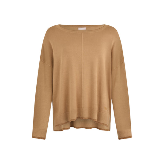 Maglia Donna Beige con interventi in lurex