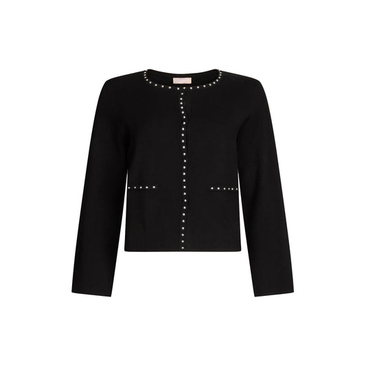 Giacca in maglia Donna con borchie Nero