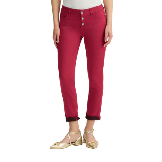 Pantaloni Donna skinny bottom up Fucsia modella frontale