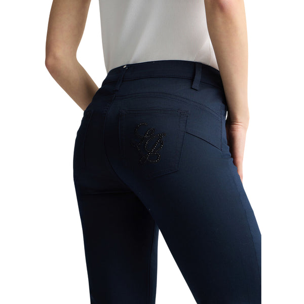Pantaloni Donna skinny bottom up Navy dettaglio retro del logo