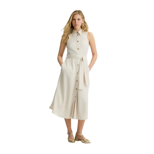 Abito chemisier Midi da Donna con cintura modella frontale