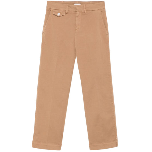 Pantaloni Donna Chino cropped tinta unita beige