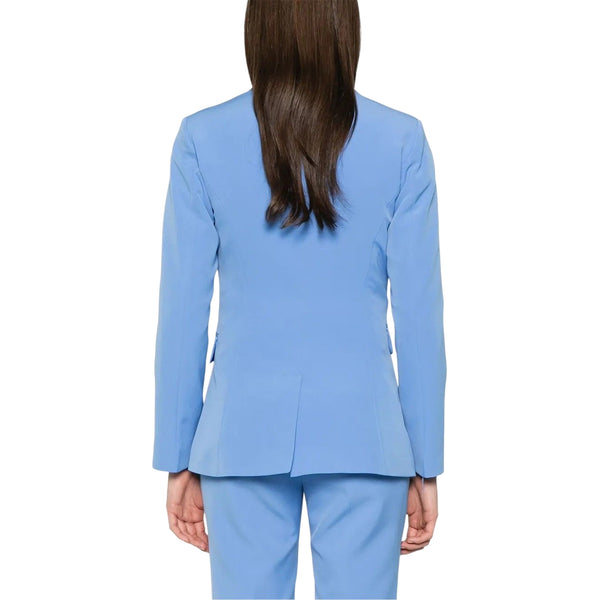 Blazer donna in twill stretch celeste