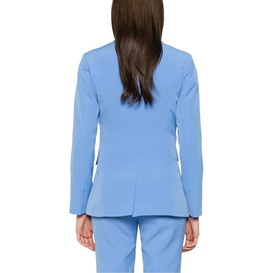 Blazer donna in twill stretch celeste