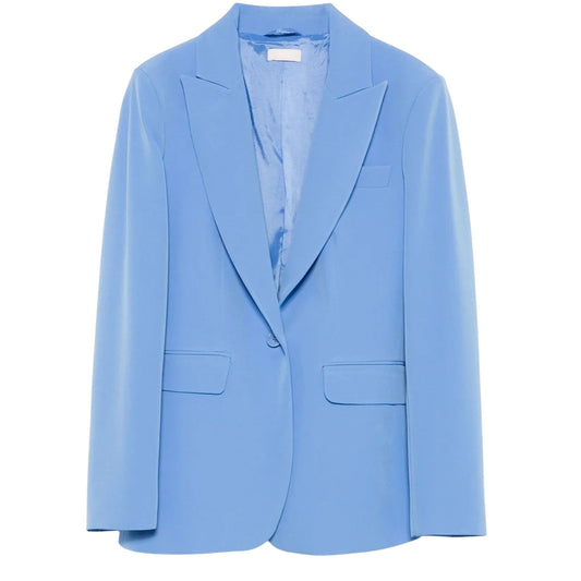 Blazer donna in twill stretch celeste