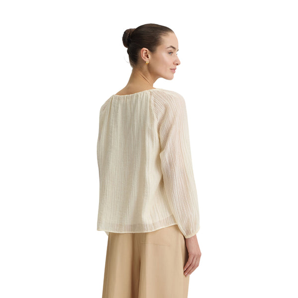 Blusa da Donna con laccetti davanti modella retro