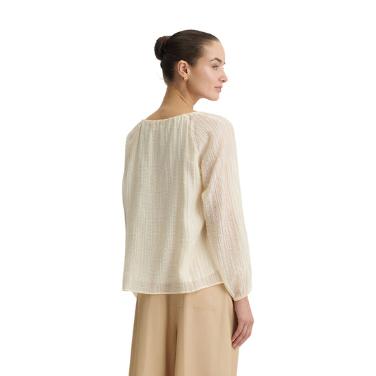 Blusa da Donna con laccetti davanti modella retro