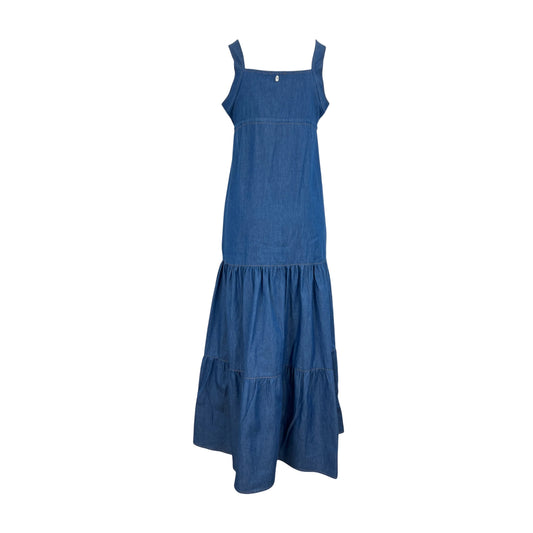 Abito lungo da donna in denim retro