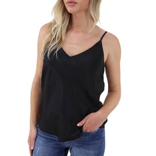 Top Donna in raso nero