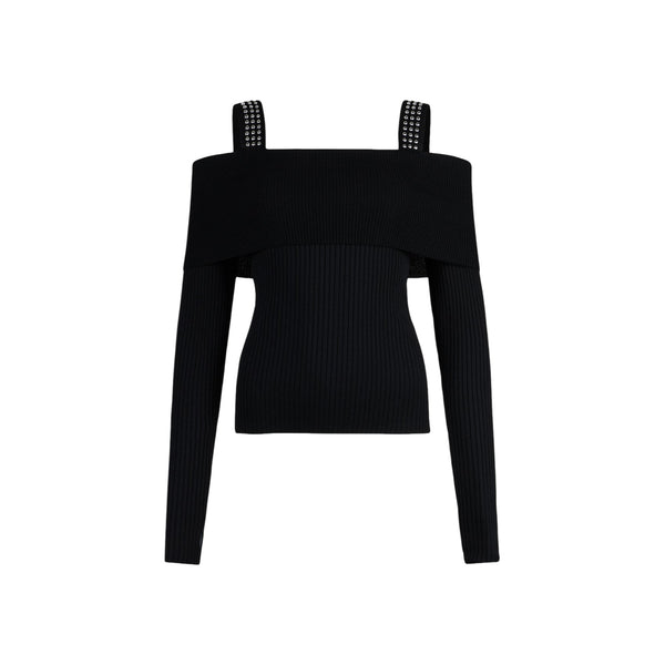 Maglia Donna modello off-shoulders Nero