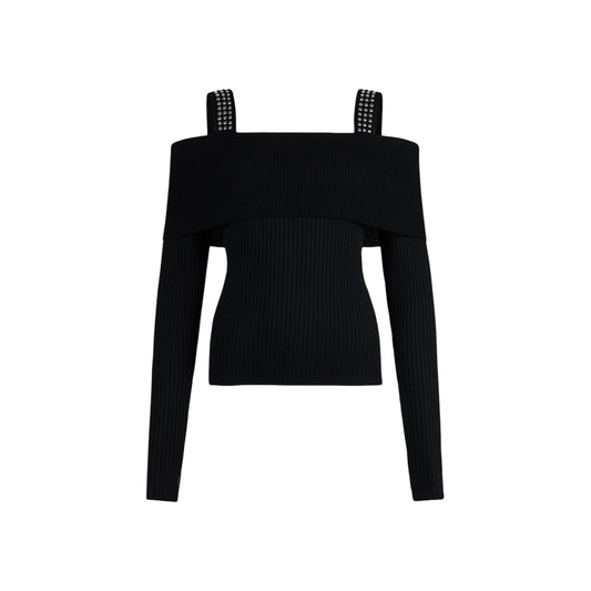 Maglia Donna modello off-shoulders Nero