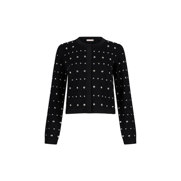 Cardigan Donna nero con borchie
