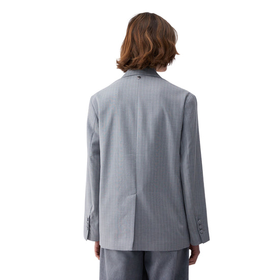 Giacca gessata con piccole borchie silver