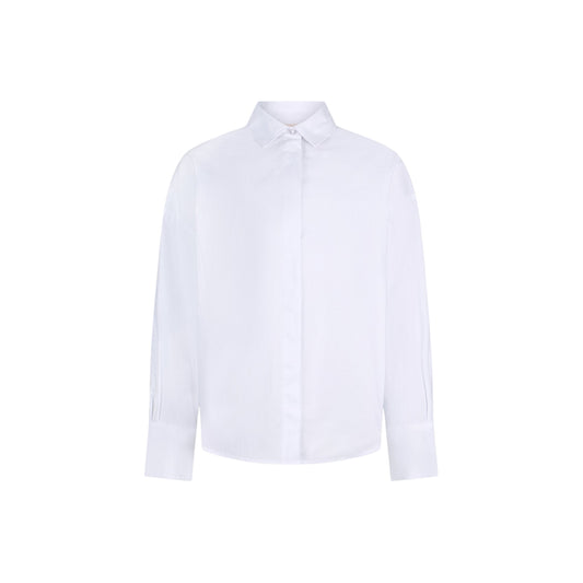Camicia donna il popeline con borchie bianca