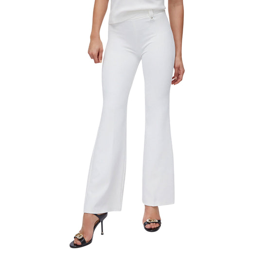 Pantaloni flare bianchi in crêpe fluido