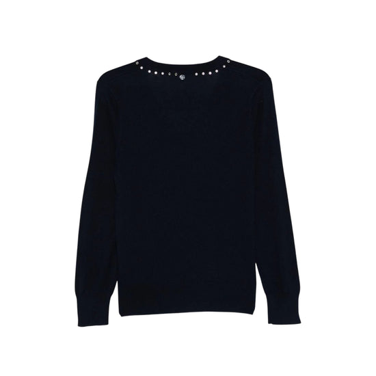 Maglia Donna in misto lana a tinta unita, con strass