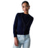 Cardigan Donna con apertura a V Blu frontale