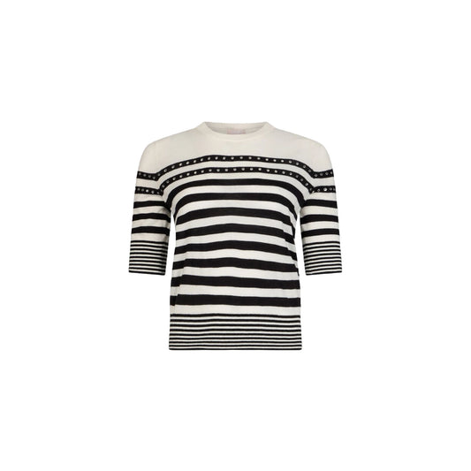 Maglia a righe Donna con gioielli Nero