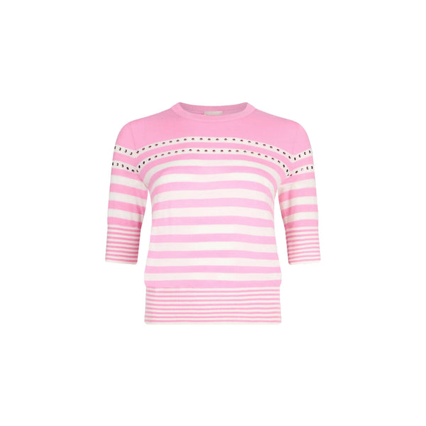Maglia a righe Donna con gioielli Rosa