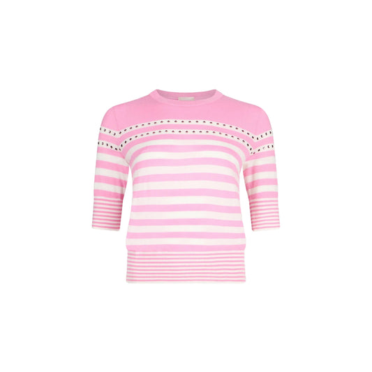 Maglia a righe Donna con gioielli Rosa