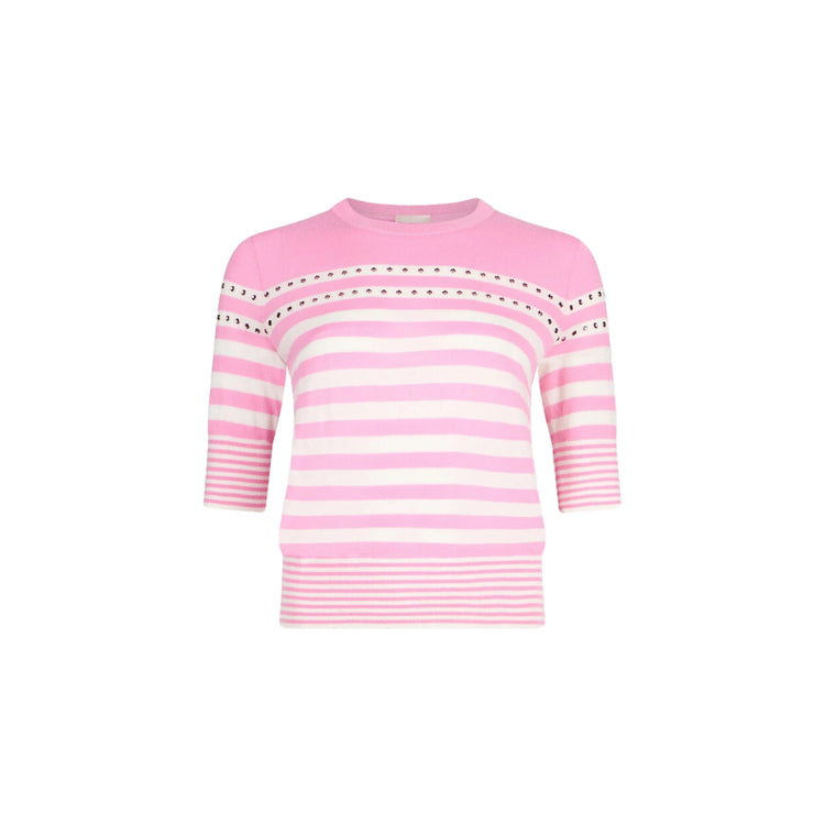 Maglia a righe Donna con gioielli Rosa
