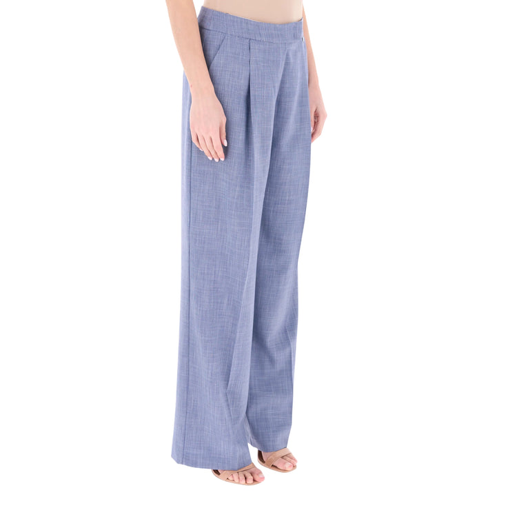 Pantaloni lunghi azzurri con pieghe