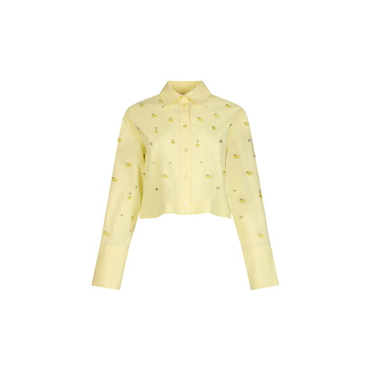 Camicia gialla con paillettes e strass