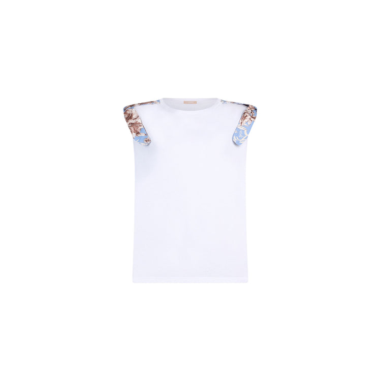 T-shirt donna con spalline imbottite