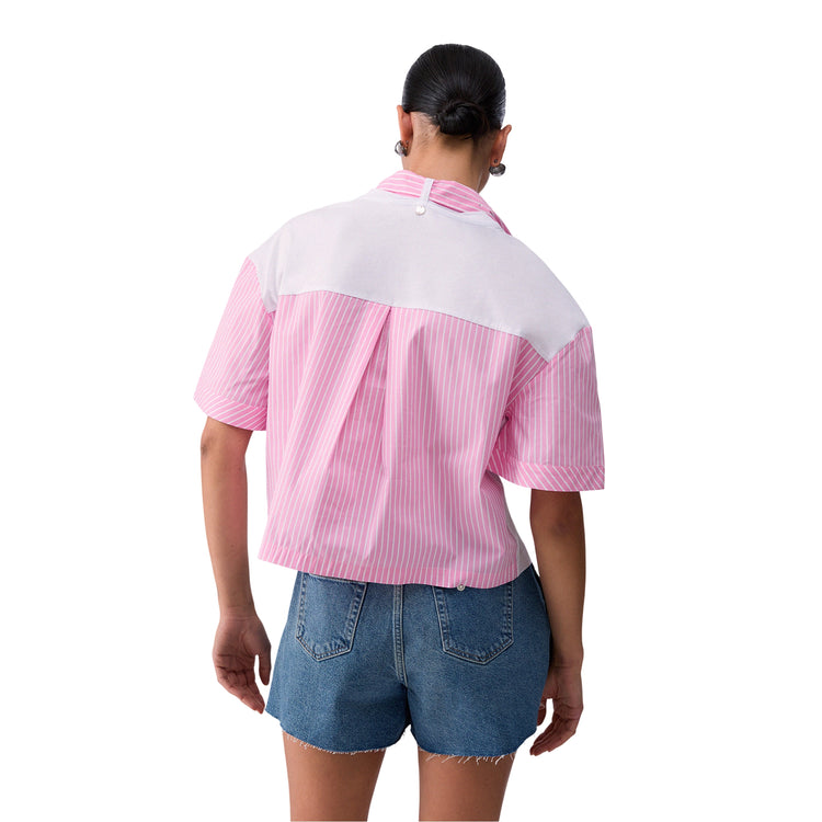 T-shirt Donna con inserti stampati modella retro