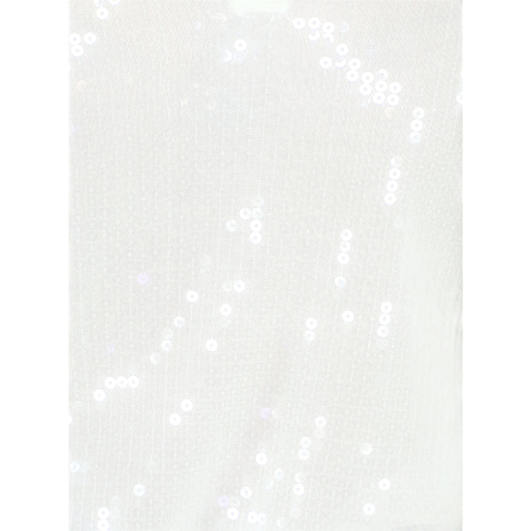 Maglietta bianca con scollo a V con paillettes
