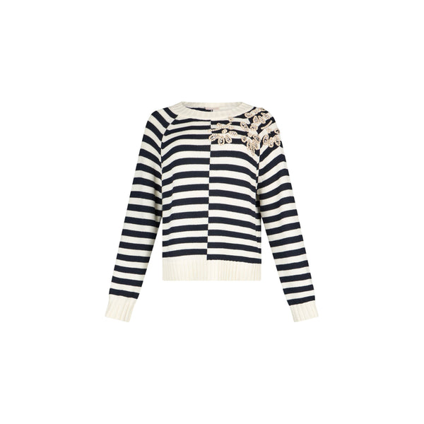 Maglietta a maniche lunghe con ricami gioiello