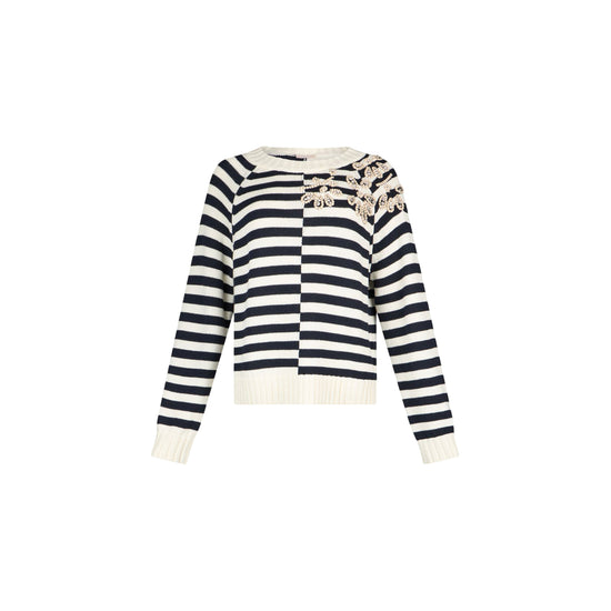 Maglietta a maniche lunghe con ricami gioiello