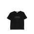 T-shirt Donna in cotone nero con logo strass