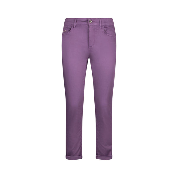 Pantaloni da donna skinny con risvolto in viola