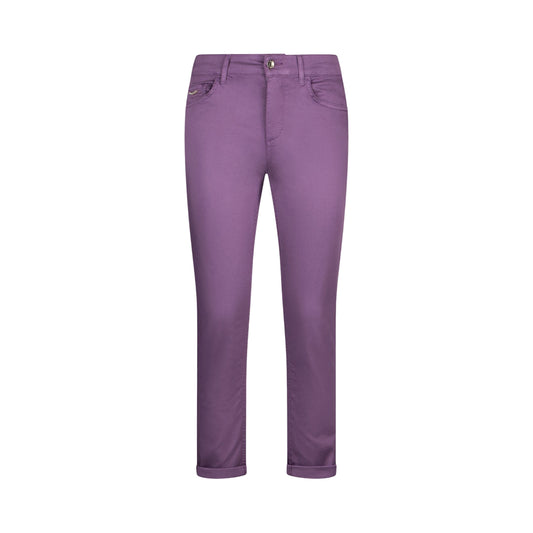 Pantaloni da donna skinny con risvolto in viola