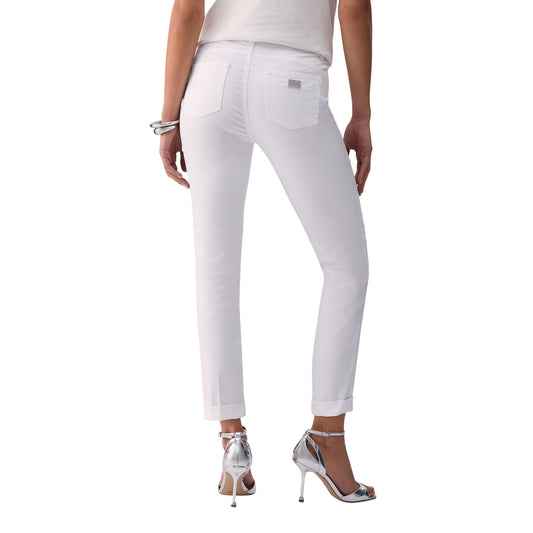 Pantalone da donna skinny con risvolto in bianco