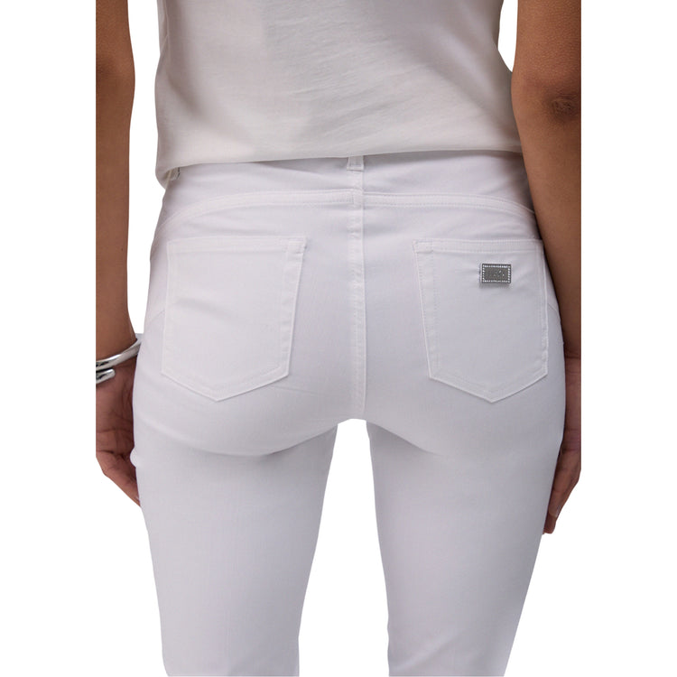 Pantalone da donna skinny con risvolto in bianco