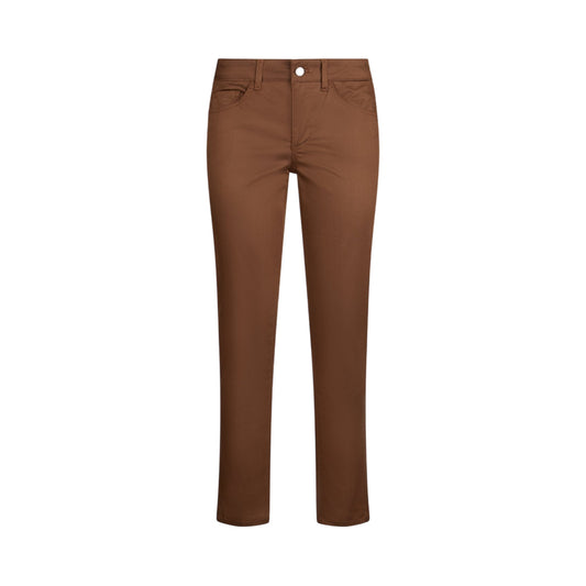 Pantalone skinny Donna cropped con risvolto marrone