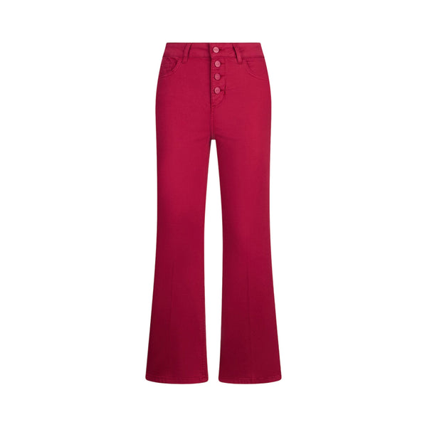 Pantalone Donna Rosso, a vita alta, con bottoni