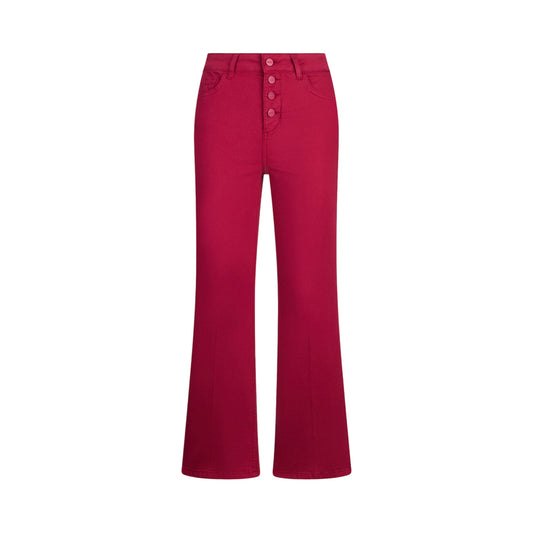 Pantalone Donna Rosso, a vita alta, con bottoni
