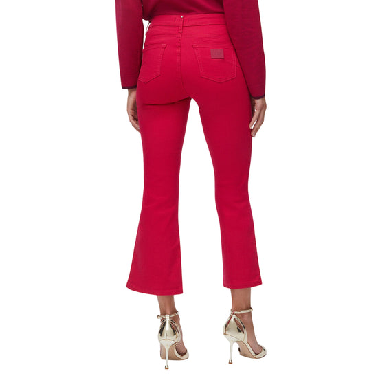 Pantalone Donna Rosso, a vita alta, con bottoni